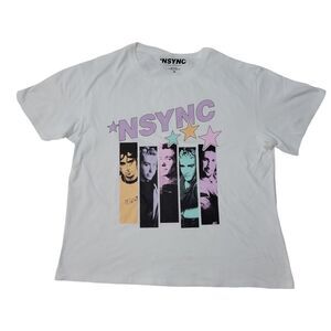 Official Merchandise Ladies Soft Short Sleeve Licensed Band Tee - Nysnc/White